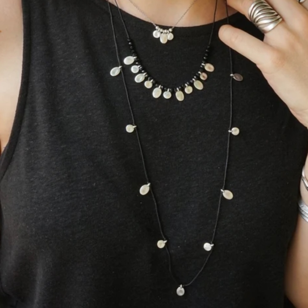 Dainty silver layer necklace